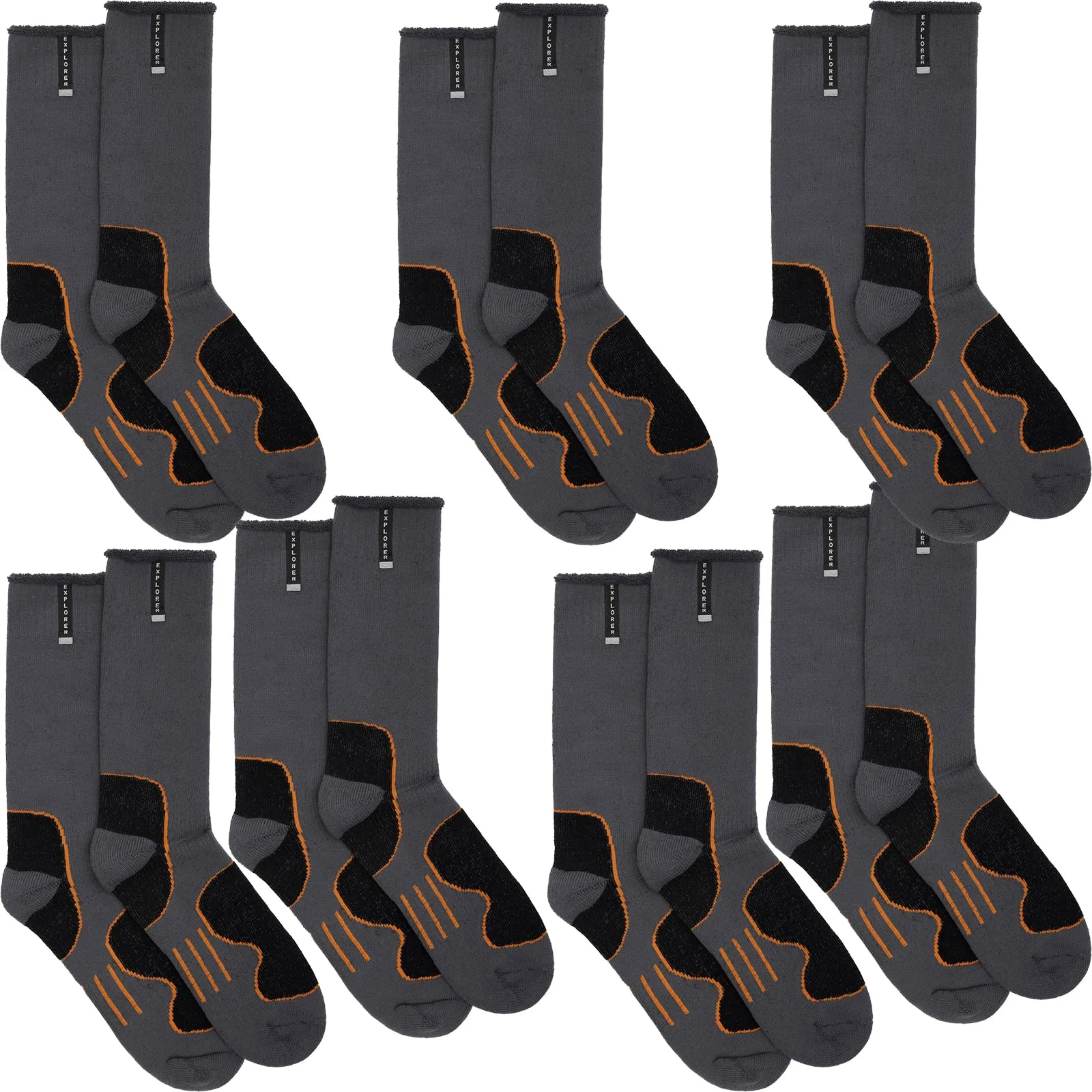 7 Pairs Bonds Explorer Extreme Impact Crew Mens Thick Work Cotton Socks Bulk