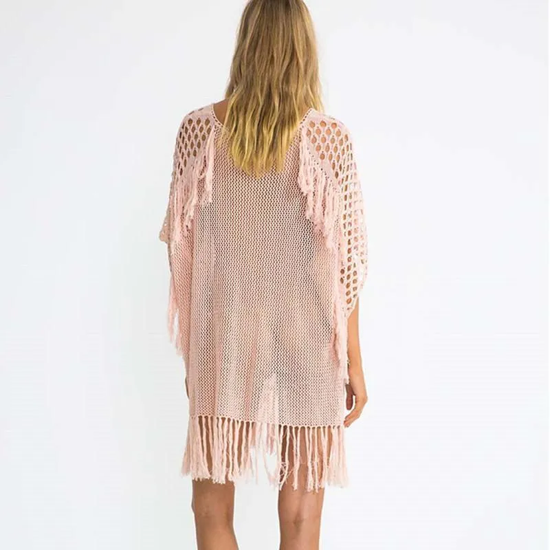 Knitted Sumyading Chest Strap Bikini Hoodie Blouse
