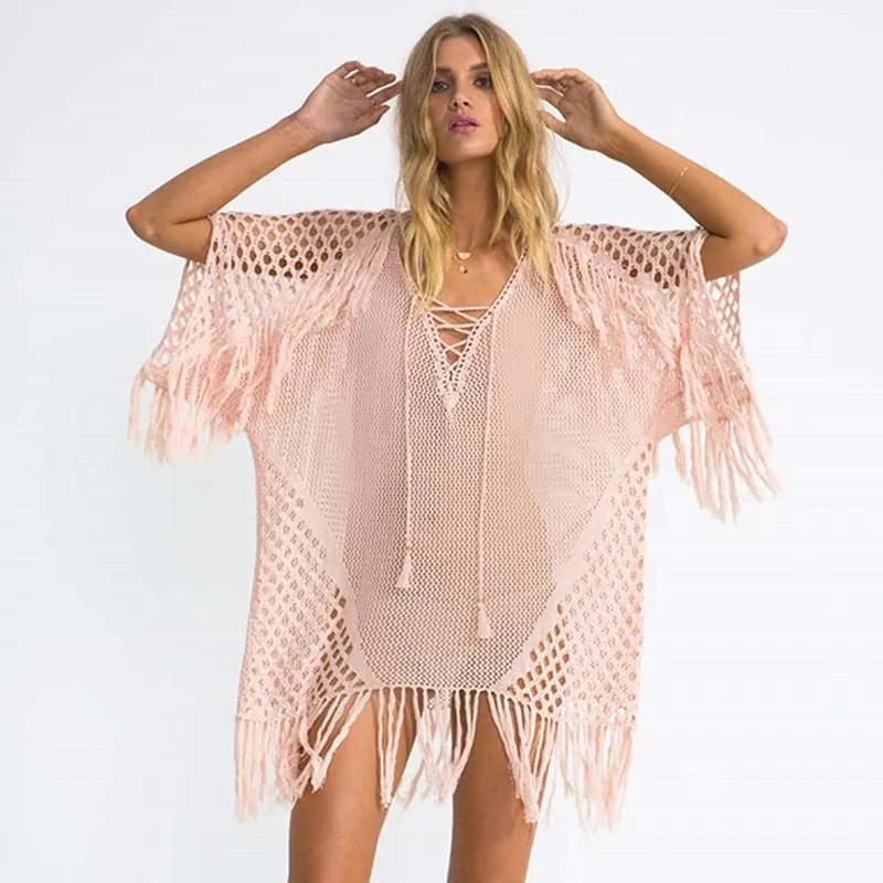 Knitted Sumyading Chest Strap Bikini Hoodie Blouse