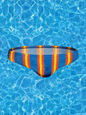 Men Casual Stripe Quick Drying Swim Briefs